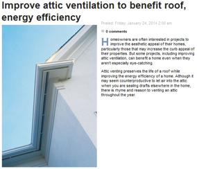 Improved attic ventilation