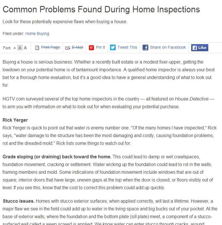 common problems found during homes inspections image