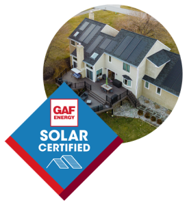 GAF Solar Shingles Residential Home Roof with GAF Badge